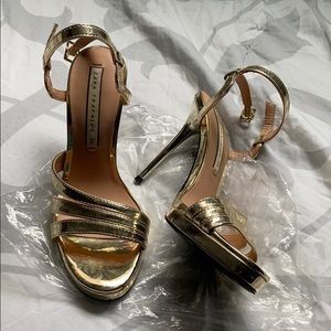 Gold Zara Platform Heels